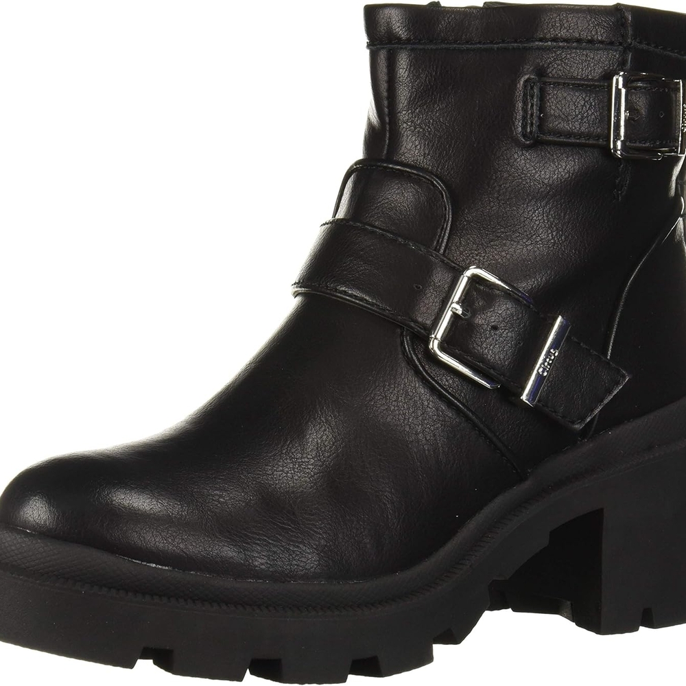 Sam Edelman Black Combat Moto Boots with Buckle Straps